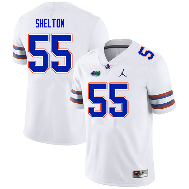 Men #55 Antonio Shelton Florida Gators College Football Jerseys Sale-White